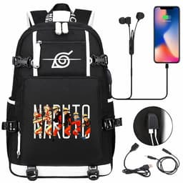 image-New Naruto print USB youth student schoolbag men and women casual large-capacity travel backpack