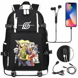 image-New Naruto print USB youth student schoolbag men and women casual large-capacity travel backpack