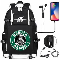 image-New Naruto print USB youth student schoolbag men and women casual large-capacity travel backpack