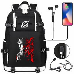 image-New Naruto print USB youth student schoolbag men and women casual large-capacity travel backpack