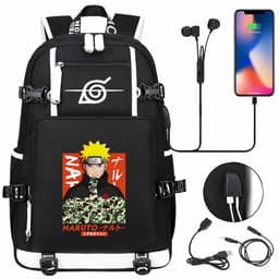 image-New Naruto print USB youth student schoolbag men and women casual large-capacity travel backpack