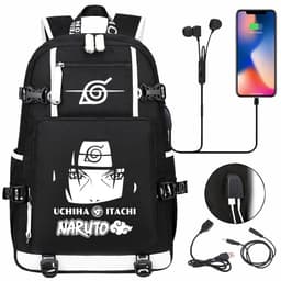 image-New Naruto print USB youth student schoolbag men and women casual large-capacity travel backpack