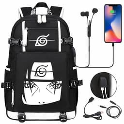 image-New Naruto print USB youth student schoolbag men and women casual large-capacity travel backpack