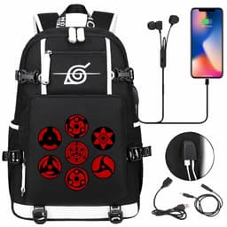 image-New Naruto print USB youth student schoolbag men and women casual large-capacity travel backpack
