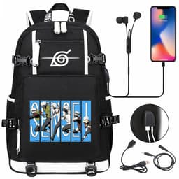 image-New Naruto print USB youth student schoolbag men and women casual large-capacity travel backpack
