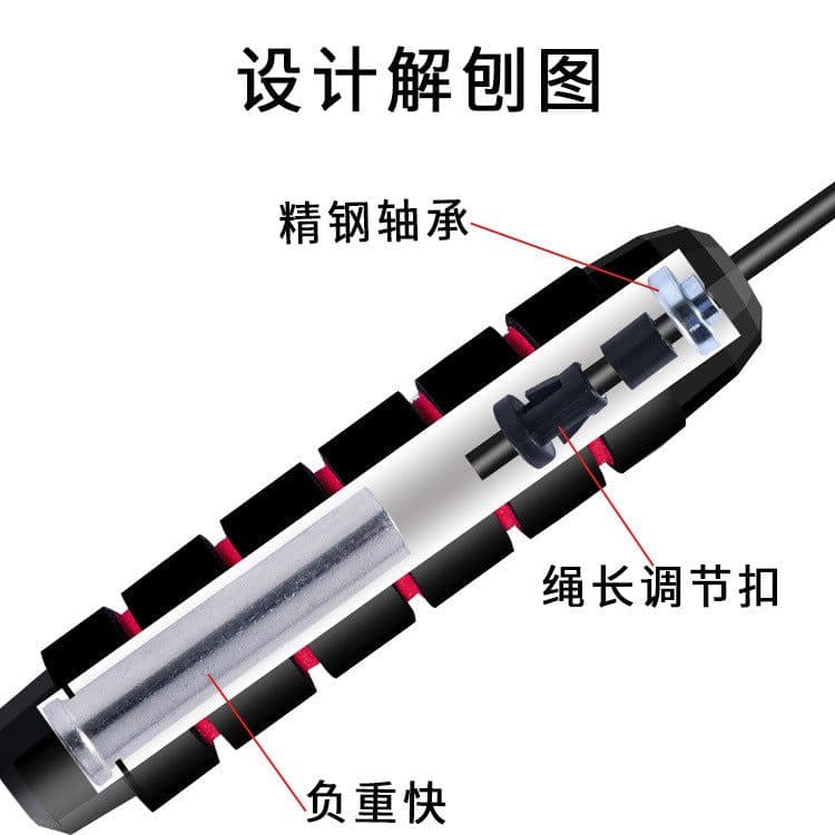 image-Zhefen Fitness Skipping Rope - 2.8m Steel Wire, PP Material, Kids, Fat Loss
