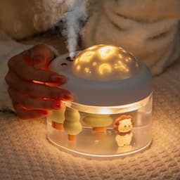 image-Rotary projection humidifier household large fog office desktop creative decoration mini walking heart gift wholesale