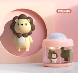 image-Rotary projection humidifier household large fog office desktop creative decoration mini walking heart gift wholesale