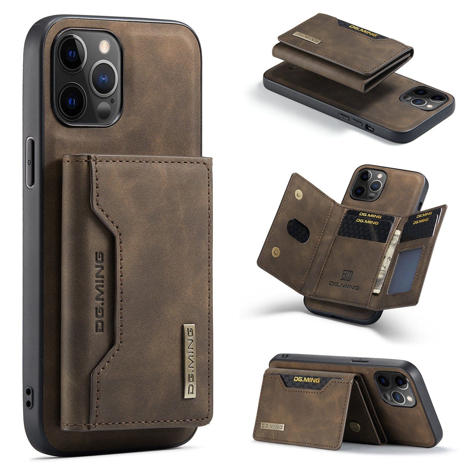 image-M2 suitable for iPhone12 Pro Max split card case phone case iPhone13 magnetic card case protection leather case