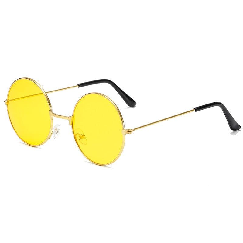 image-Retro Round Sunglasses Colorful Trend Round Frame Glasses Color Lens Prince Mirror Factory Wholesale