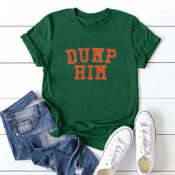 image-AliExpress Amazon Alphabet DUMP HIM Printed T-Shirt Ladies Short Sleeve Loose Top