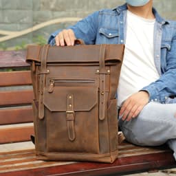 image-Marant new retro crazy horse leather backpack men's genuine leather backpack outdoor travel mountaineering backpack wholesale