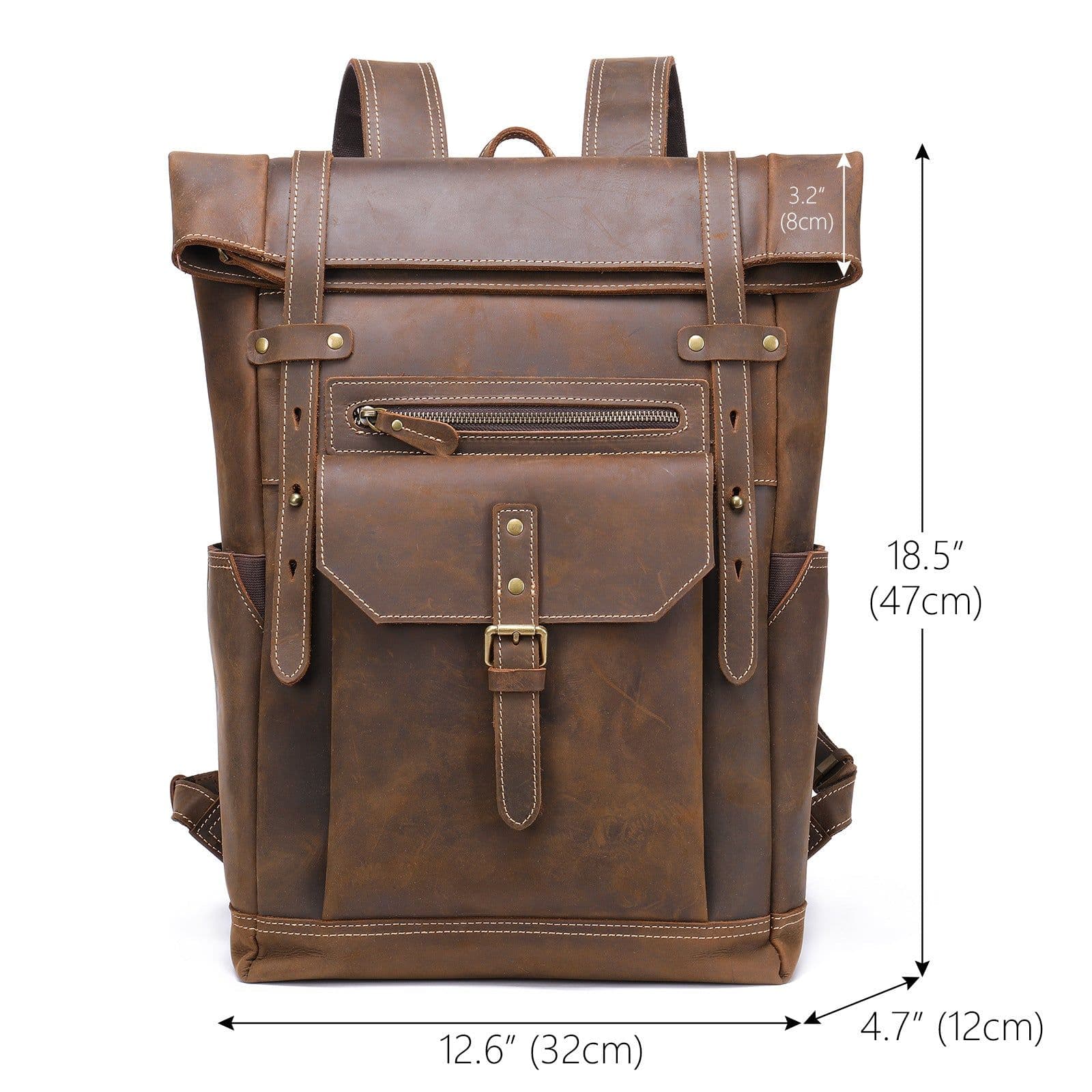 image-Marant new retro crazy horse leather backpack men's genuine leather backpack outdoor travel mountaineering backpack wholesale