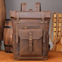 image-Marant new retro crazy horse leather backpack men's genuine leather backpack outdoor travel mountaineering backpack wholesale