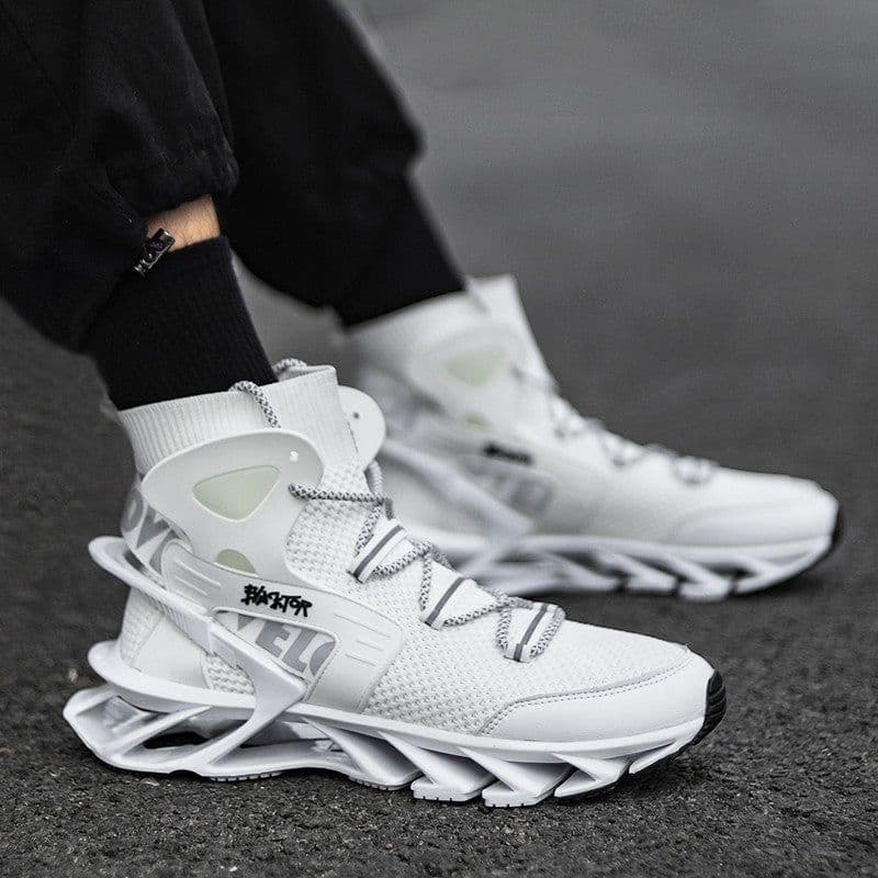 image-Guochao men's shoes tide brand blade shoes men's shock absorption running autumn breathable thick bottom soft bottom basketball sports running shoes