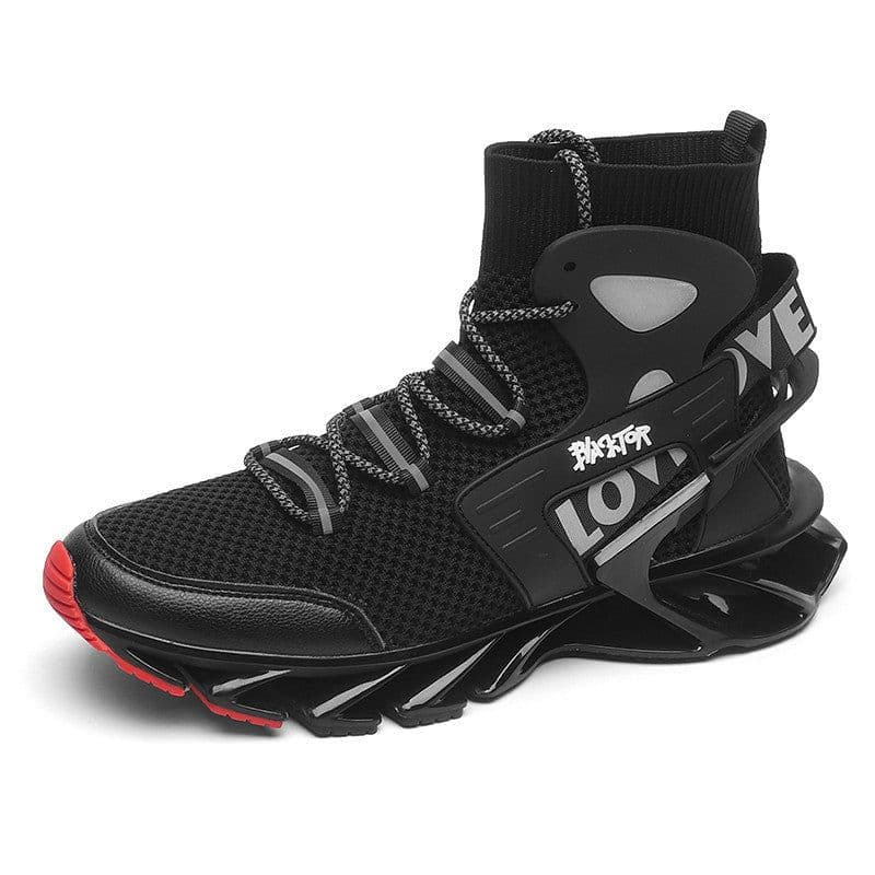image-Guochao men's shoes tide brand blade shoes men's shock absorption running autumn breathable thick bottom soft bottom basketball sports running shoes