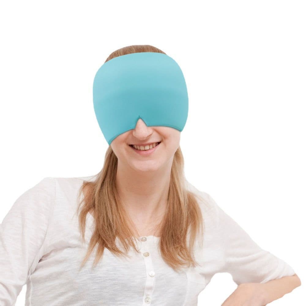 image-Migraine Relief Hat Gel Head Cover Hot and Cold Compression Mask Decompression Cervical Treatment Migraine Cap