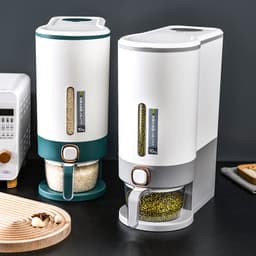 image-Press-type automatic rice bucket household insect-proof moisture-proof sealed bucket rice tank rice box storage canned rice storage box