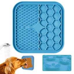 image-Pet licking pad Amazon silicone pet food utensils Sucker licking pad slow-feeding pad anti-choking slow-food bowl dog licking pad