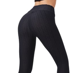 image-Yiwu cross-border jacquard bubble pants high waist yoga pants breathable hip lift sports fitness slimming leggings women