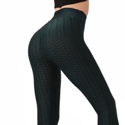 image-Yiwu cross-border jacquard bubble pants high waist yoga pants breathable hip lift sports fitness slimming leggings women