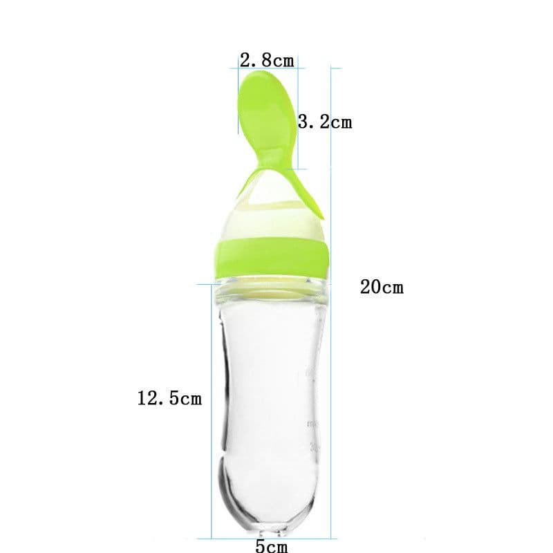 image-Baby rice cereal spoon feeding bottle silicone squeeze rice cereal feeding bottle baby food supplement training rice cereal bottle wholesale