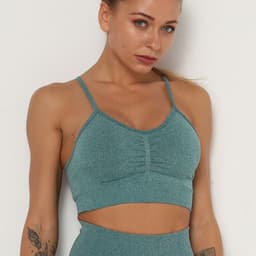 image-Nesha Sky Blue Sports Bra - XL, Quick-Drying Yoga Vest
