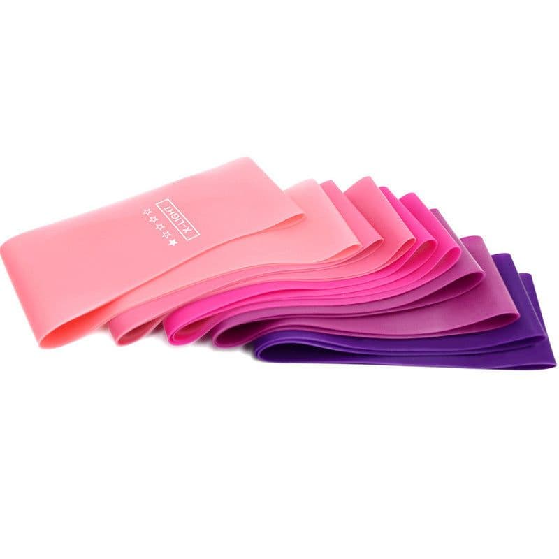 image-Utronix Silicone Resistance Bands - Yoga, Fitness, Stretch - 5-Pack