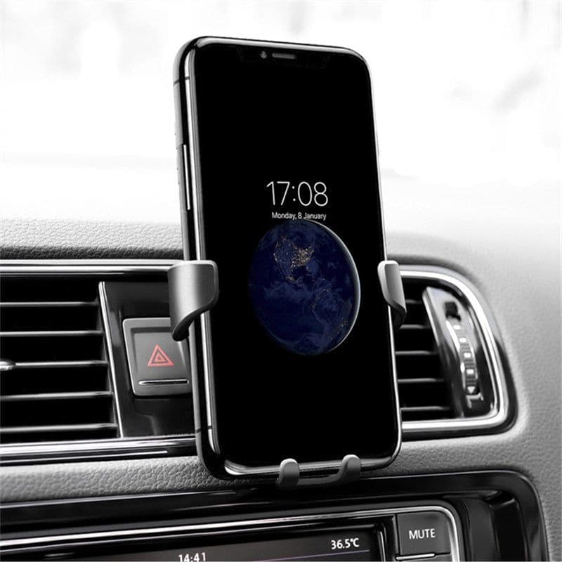 image-Car Phone Holder For Phone In Car Air Vent Mount Stand No Magnetic Mobile Phone Holder Universal Gravity Smartphone Cell Support