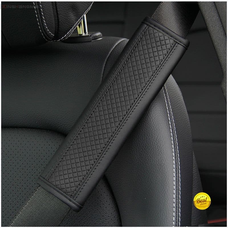 image-Fiber Leather Embossed Car Seat Belt Shoulder Cover