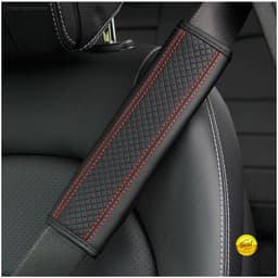 image-Fiber Leather Embossed Car Seat Belt Shoulder Cover