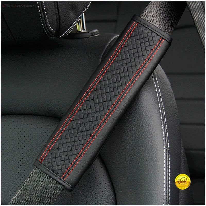 image-Fiber Leather Embossed Car Seat Belt Shoulder Cover