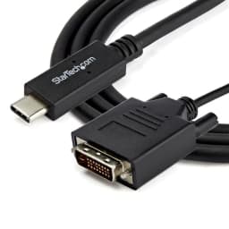 image-USB C to DVI Adapter Startech CDP2DVIMM2MB Black