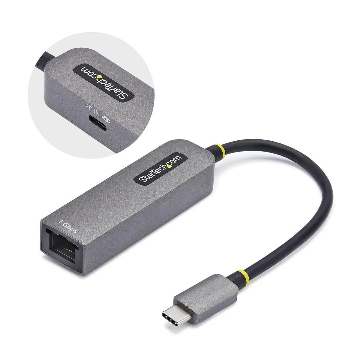 image-USB Cable Startech 1GPD3-USB-C-ETHERNET Grey