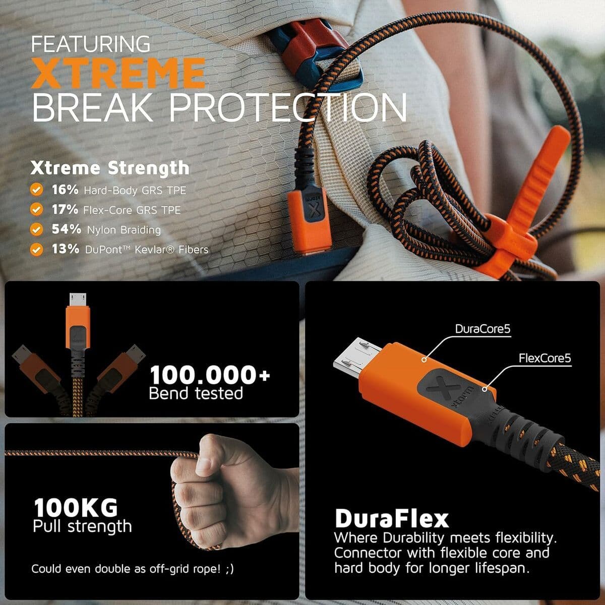 image-USB Cable Xtorm CXX2008 Orange