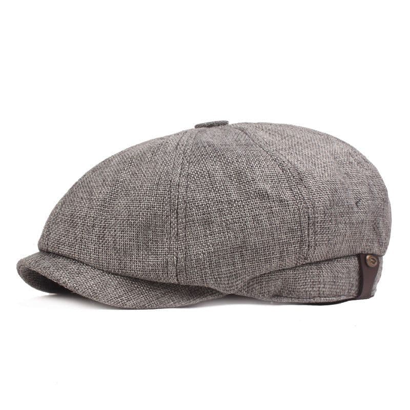 image-Cotton Linen Beret - Light Grey M (56-58cm)