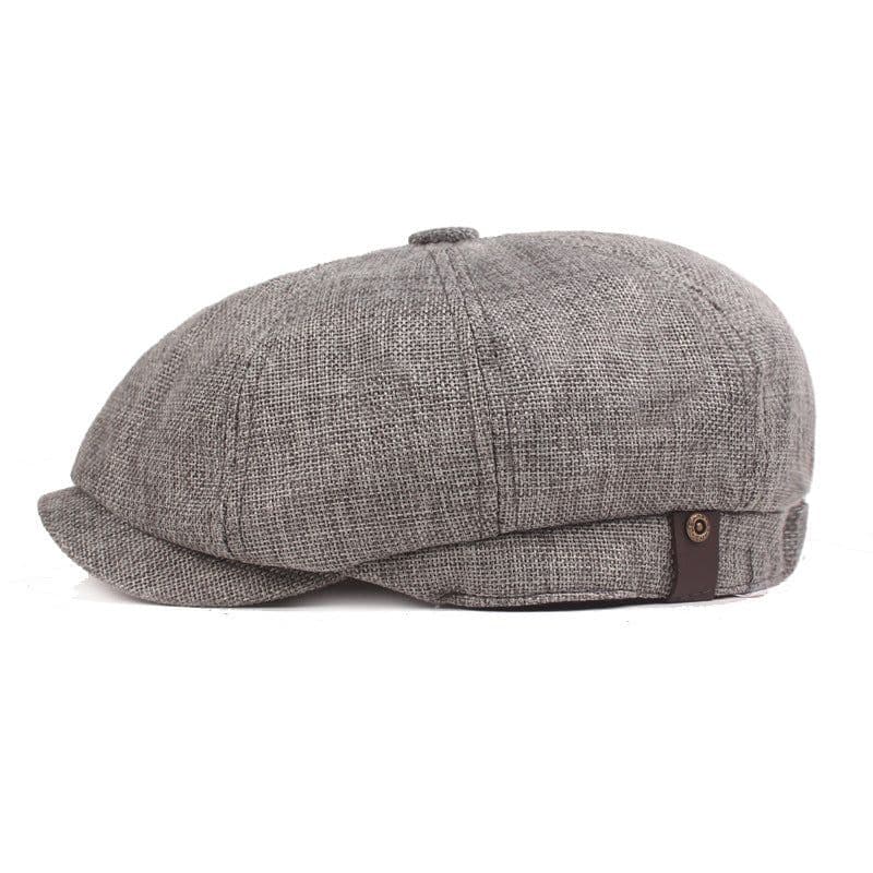 image-Cotton Linen Beret - Light Grey M (56-58cm)