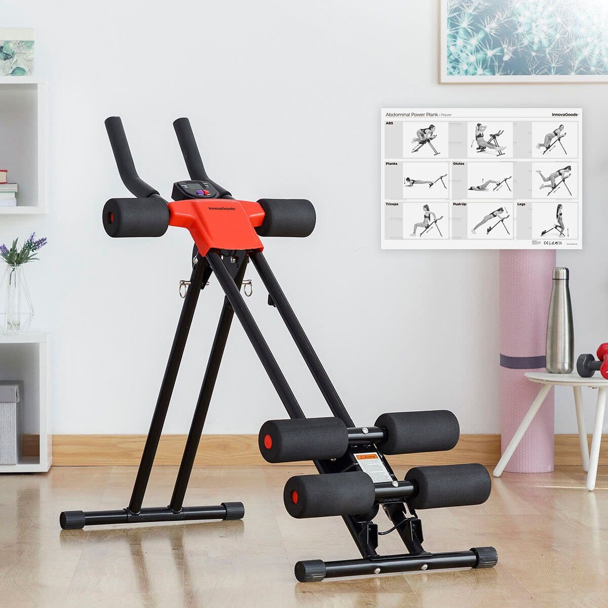 image-Folding Abdominal Machine with Exercise Guide Plawer InnovaGoods