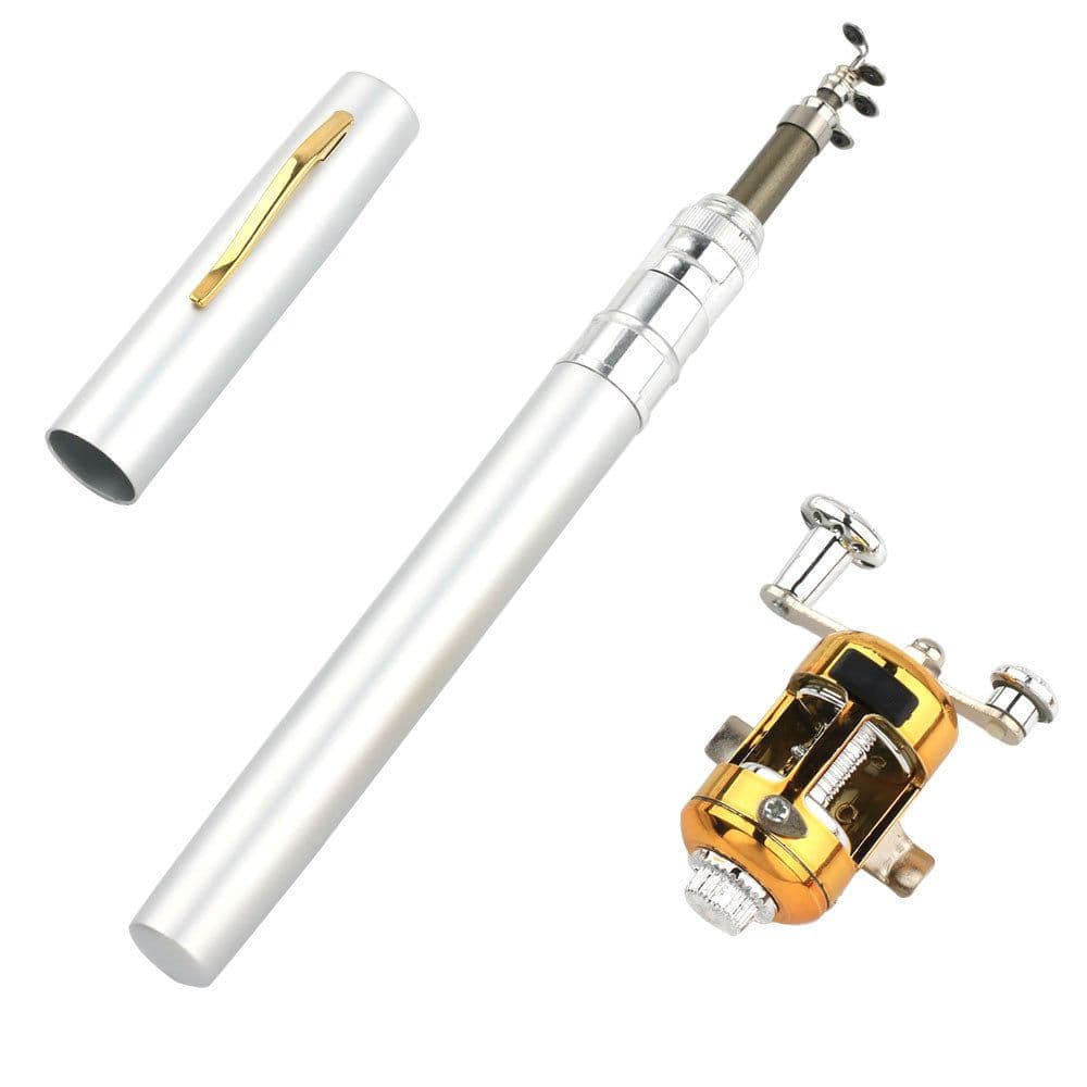 image-Portable Telescopic Pocket Stream Fishing Rod Ice Rod Sea Fishing Rod 1m Pen Fishing Rod Kit