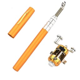 image-Portable Telescopic Pocket Stream Fishing Rod Ice Rod Sea Fishing Rod 1m Pen Fishing Rod Kit