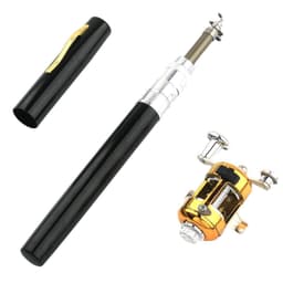 image-Portable Telescopic Pocket Stream Fishing Rod Ice Rod Sea Fishing Rod 1m Pen Fishing Rod Kit