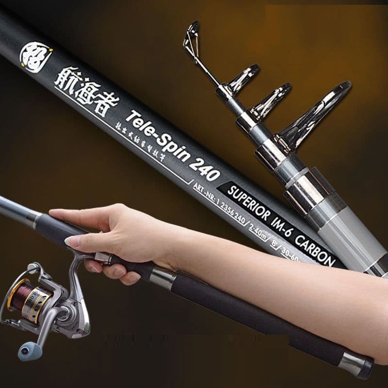 image-Stainless Steel Retractable Long-range Fishing Rod