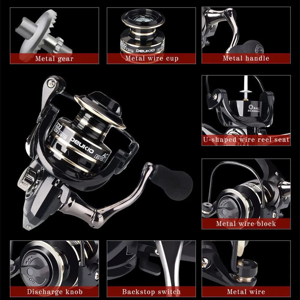 image-Fishing Wheel Metal Fishing Reel Bait Telescopic Fishing Rod Wheel