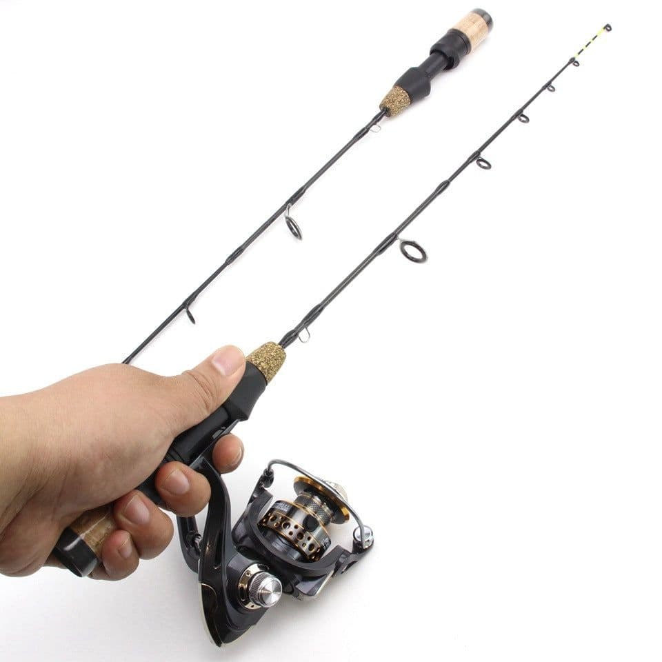 image-Double Tip Ice Fishing Winter Spinning Wheel Tackle Set Fishing Rod