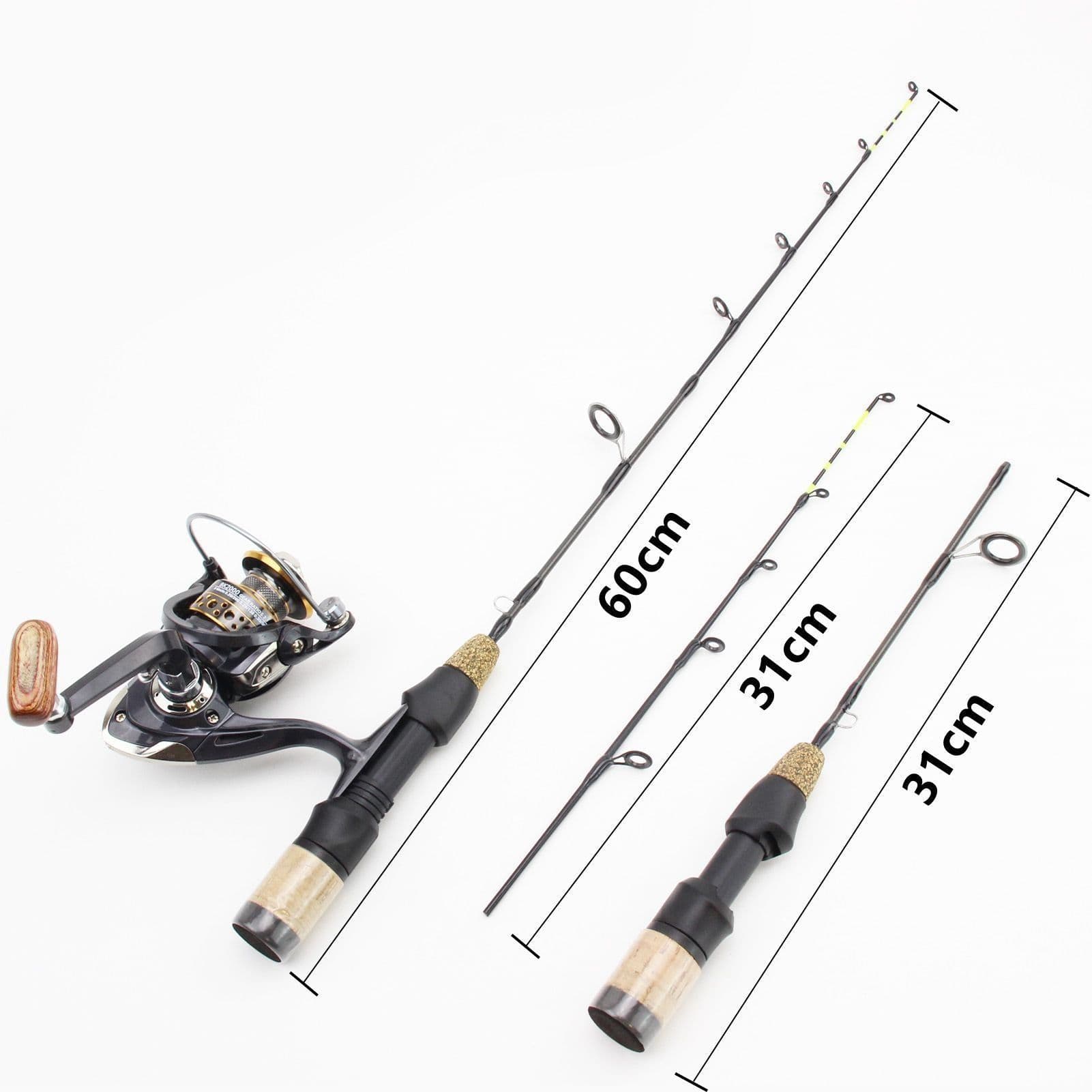 image-Double Tip Ice Fishing Winter Spinning Wheel Tackle Set Fishing Rod