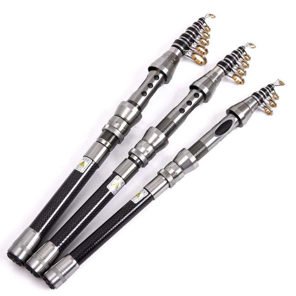 image-Carbon Ultra-short Mini Sea Fishing Rod Throwing Rod Retractable Handle