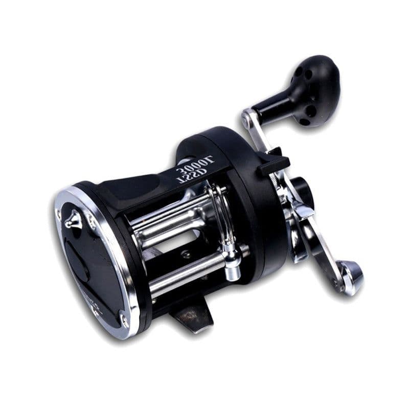 image-Trolling Fishing Reel Saltwater Right Hand Sea Bait Casting Fishing Reel Black