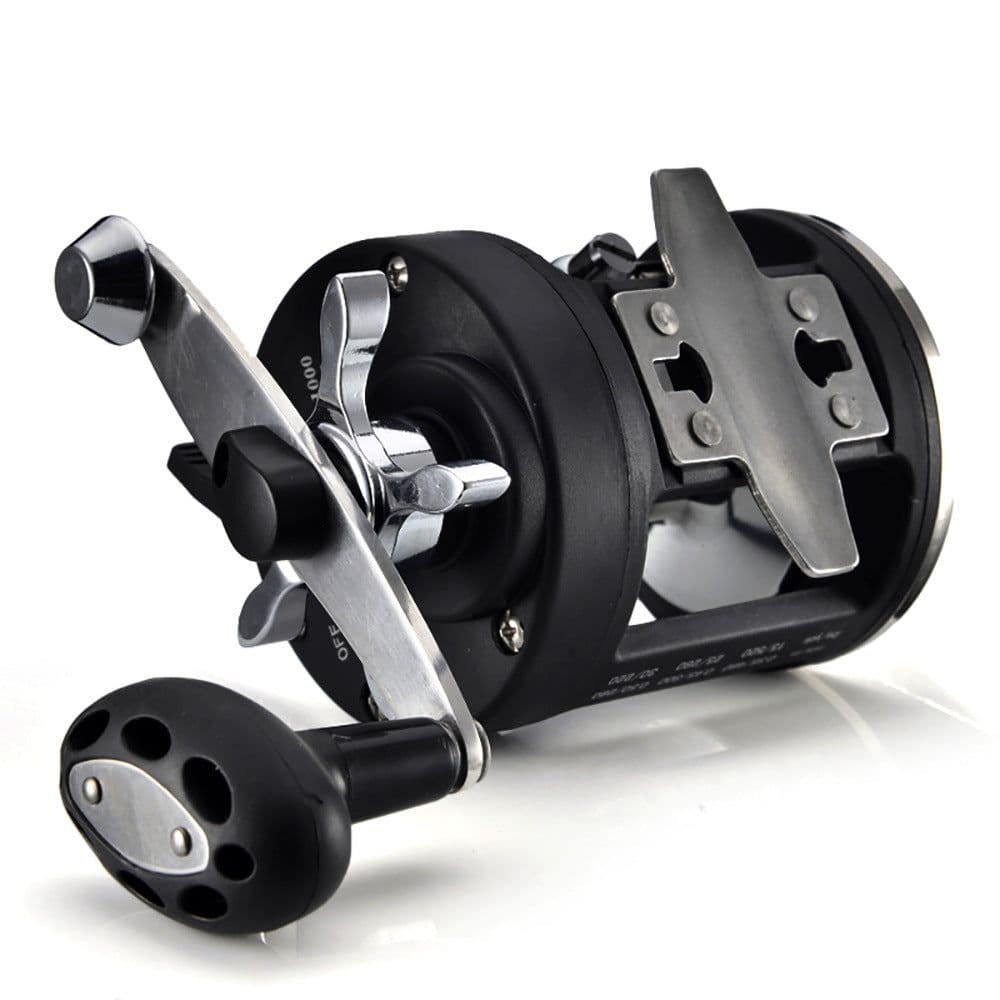 image-Trolling Fishing Reel Saltwater Right Hand Sea Bait Casting Fishing Reel Black