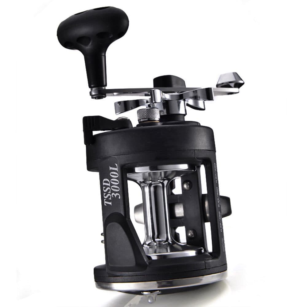 image-Trolling Fishing Reel Saltwater Right Hand Sea Bait Casting Fishing Reel Black