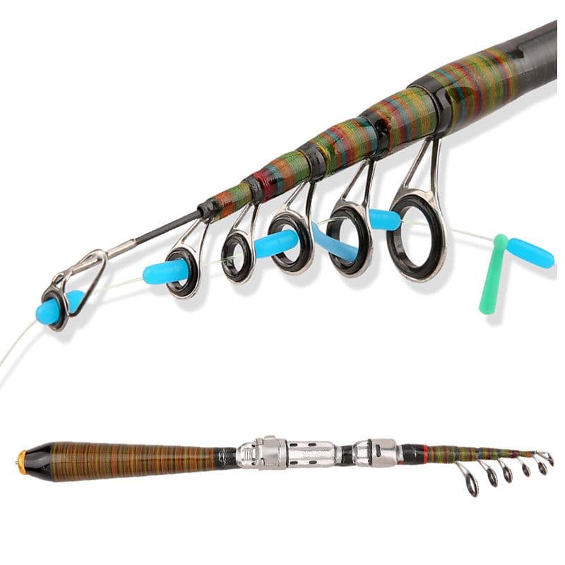 image-Telescopic Rock Fishing Rod Spinning Fly Carp Feeder Carbon Fiber Pesca Mini Travel Rod Reel Seat